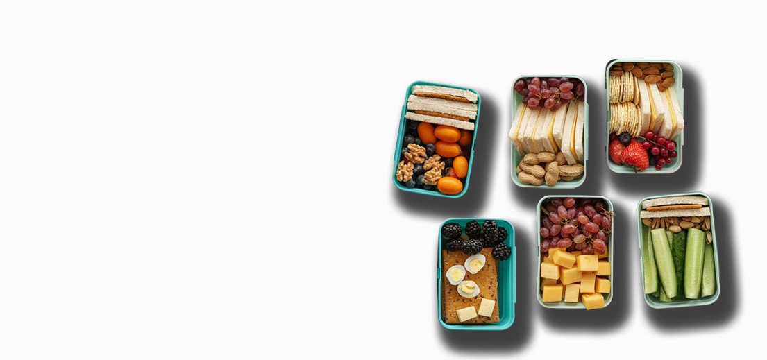 Banner con imágenes de alimentación saludable.